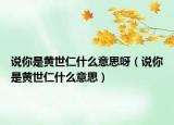 說你是黃世仁什么意思呀（說你是黃世仁什么意思）