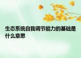 生態(tài)系統(tǒng)自我調(diào)節(jié)能力的基礎(chǔ)是什么意思