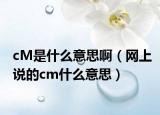cM是什么意思?。ňW(wǎng)上說的cm什么意思）