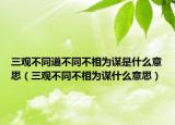三觀不同道不同不相為謀是什么意思（三觀不同不相為謀什么意思）