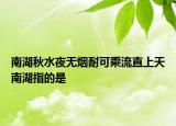南湖秋水夜無煙耐可乘流直上天南湖指的是