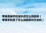 蘋果丟掉手機(jī)關(guān)機(jī)后怎么找回來(lái)（蘋果手機(jī)丟了怎么找回來(lái)對(duì)方關(guān)機(jī)）