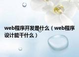 web程序開(kāi)發(fā)是什么（web程序設(shè)計(jì)能干什么）