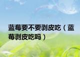 藍(lán)莓要不要?jiǎng)兤こ裕ㄋ{(lán)莓剝皮吃嗎）