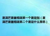 夏滿芒夏暑相連第一個(gè)夏是指（夏滿芒夏暑相連第二個(gè)夏是什么意思）