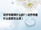 證件號(hào)是填什么的?（證件號(hào)是什么意思怎么填）