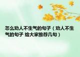 怎么勸人不生氣的句子（勸人不生氣的句子 給大家推薦幾句）