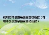 花唄怎樣設置余額寶自動還款（花唄怎么設置余額寶自動還款）