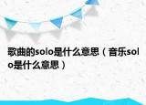 歌曲的solo是什么意思（音樂solo是什么意思）
