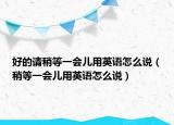 好的請稍等一會兒用英語怎么說（稍等一會兒用英語怎么說）