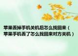 蘋果丟掉手機(jī)關(guān)機(jī)后怎么找回來（蘋果手機(jī)丟了怎么找回來對方關(guān)機(jī)）