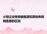 小微企業(yè)免稅銷售額和其他免稅銷售額的區(qū)別