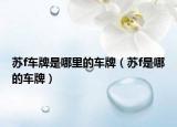 蘇f車(chē)牌是哪里的車(chē)牌（蘇f是哪的車(chē)牌）