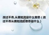改過(guò)不吝,從善如流是什么意思（改過(guò)不吝從善如流的意思是什么）