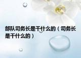 部隊(duì)司務(wù)長(zhǎng)是干什么的（司務(wù)長(zhǎng)是干什么的）