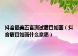 抖音最美五官測(cè)試眉目如畫(huà)（抖音眉目如畫(huà)什么意思）