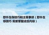 野外生存技巧和注意事項（野外生存技巧 需要掌握這些內(nèi)容）