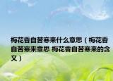 梅花香自苦寒來(lái)什么意思（梅花香自苦寒來(lái)意思 梅花香自苦寒來(lái)的含義）