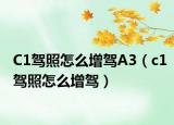 C1駕照怎么增駕A3（c1駕照怎么增駕）