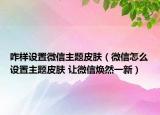 咋樣設(shè)置微信主題皮膚（微信怎么設(shè)置主題皮膚 讓微信煥然一新）