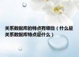 關(guān)系數(shù)據(jù)庫的特點有哪些（什么是關(guān)系數(shù)據(jù)庫特點是什么）