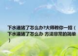 下水道堵了怎么辦?大師教你一招（下水道堵了怎么辦 方法非常的簡單）