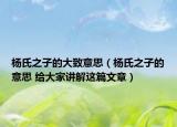 楊氏之子的大致意思（楊氏之子的意思 給大家講解這篇文章）