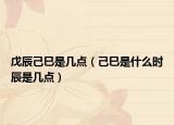 戊辰己巳是幾點(diǎn)（己巳是什么時(shí)辰是幾點(diǎn)）