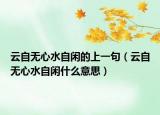 云自無心水自閑的上一句（云自無心水自閑什么意思）