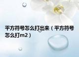平方符號(hào)怎么打出來(lái)（平方符號(hào)怎么打m2）