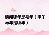 請(qǐng)問哪年是馬年（甲午馬年是哪年）