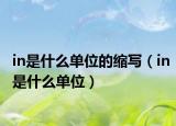 in是什么單位的縮寫(xiě)（in是什么單位）