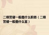 二級(jí)警督一般是什么職務(wù)（二級(jí)警督一般是什么官）