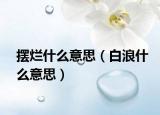 擺爛什么意思（白浪什么意思）