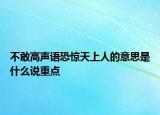 不敢高聲語恐驚天上人的意思是什么說重點