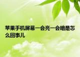 蘋果手機屏幕一會亮一會暗是怎么回事兒