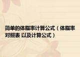 簡單的體脂率計(jì)算公式（體脂率對照表 以及計(jì)算公式）