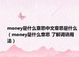 money是什么意思中文意思是什么（money是什么意思 了解詞語用法）