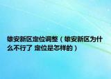 雄安新區(qū)定位調(diào)整（雄安新區(qū)為什么不行了 定位是怎樣的）
