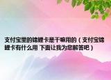 支付寶里的錦鯉卡是干嘛用的（支付寶錦鯉卡有什么用 下面讓我為您解答吧）