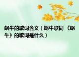 蝸牛的歌詞含義（蝸牛歌詞 《蝸?！返母柙~是什么）