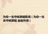 為你一生守候原唱歌詞（為你一生去守候原唱 由誰作詞）