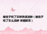 被蟲子咬了怎樣快速消腫（被蟲子咬了怎么消腫 詳細(xì)解答）