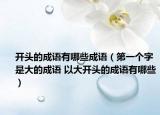 開頭的成語有哪些成語（第一個字是大的成語 以大開頭的成語有哪些）