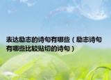 表達勵志的詩句有哪些（勵志詩句 有哪些比較貼切的詩句）