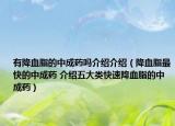 有降血脂的中成藥嗎介紹介紹（降血脂最快的中成藥 介紹五大類快速降血脂的中成藥）