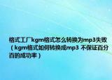 格式工廠kgm格式怎么轉(zhuǎn)換為mp3失?。╧gm格式如何轉(zhuǎn)換成mp3 不保證百分百的成功率）