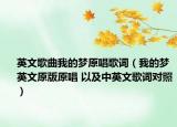 英文歌曲我的夢(mèng)原唱歌詞（我的夢(mèng)英文原版原唱 以及中英文歌詞對(duì)照）