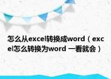 怎么從excel轉(zhuǎn)換成word（excel怎么轉(zhuǎn)換為word 一看就會(huì)）