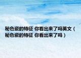 秘色瓷的特征 你看出來了嗎英文（秘色瓷的特征 你看出來了嗎）